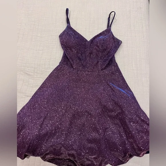 macy's purple homecoming dress Short Purple Hoco Dress: 12415 Purple / 00